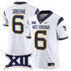 Garrett Greene West Virginia Mountaineers Football White Game Stitched Jersey w/ XII Patch