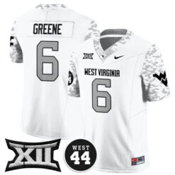 Garrett Greene West Virginia Mountaineers Football White Vapor F.U.S.E Limited Stitched Jersey w/ XII Patch