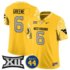 Garrett Greene West Virginia Mountaineers Football Gold Vapor F.U.S.E Limited Stitched Jersey w/ XII Patch
