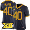 Pat McAfee West Virginia Mountaineers Football Navy Alumni Stitched Jersey w/ XII Patch
