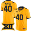Pat McAfee West Virginia Mountaineers Football Gold Alumni Stitched Jersey w/ XII Patch