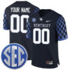 Custom Kentucky Wildcats Football Black Alternate Stitched Jersey w/ SEC Patch