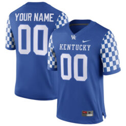 Custom Kentucky Wildcats Football Royal Blue Home Stitched Jersey