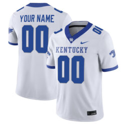 Custom Kentucky Wildcats Football White Stitched Jersey