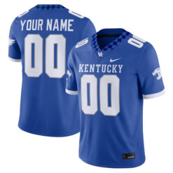 Custom Kentucky Wildcats Football Royal Blue Game Stitched Jersey