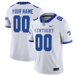 Custom Kentucky Wildcats Football White Game Stitched Jersey