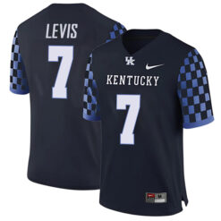 Will Levis Kentucky Wildcats Football Checkerboard Black Stitched Jersey