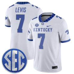 Will Levis Kentucky Wildcats Football White Away Stitched Jersey w/ SEC Patch