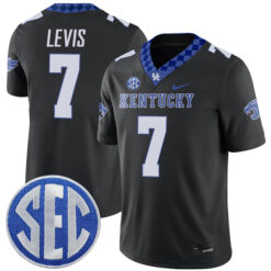 Will Levis Kentucky Wildcats Football Black Alternate Stitched Jersey w/ SEC Patch