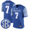 Will Levis Kentucky Wildcats Football Checkerboard Royal Stitched Jersey w/ SEC Patch
