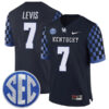 Will Levis Kentucky Wildcats Football Checkerboard Black Stitched Jersey w/ SEC Patch