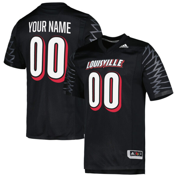 Custom Louisville Cardinals Football Black Premier Strategy Stitched Jersey