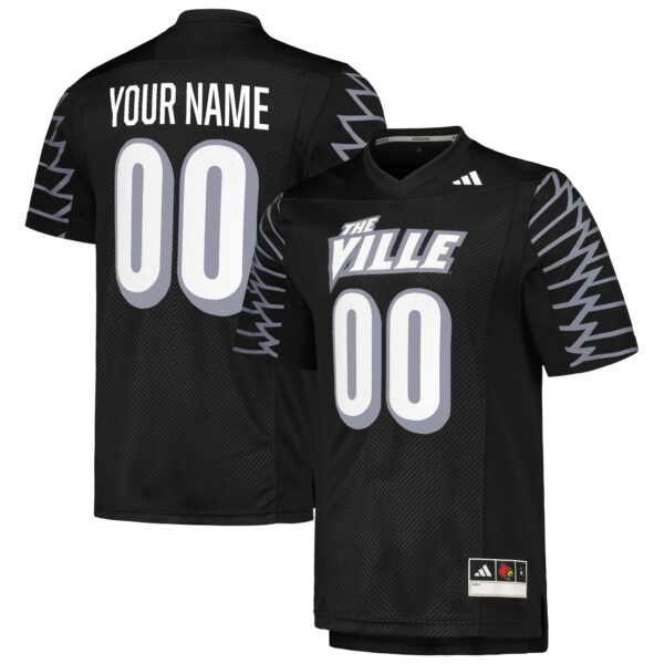 Custom Louisville Cardinals Football Black Premier Strategy Game Stitched Jersey