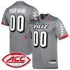 Custom Louisville Cardinals Football Charcoal Premier Strategy Stitched Jersey w/ ACC Patch