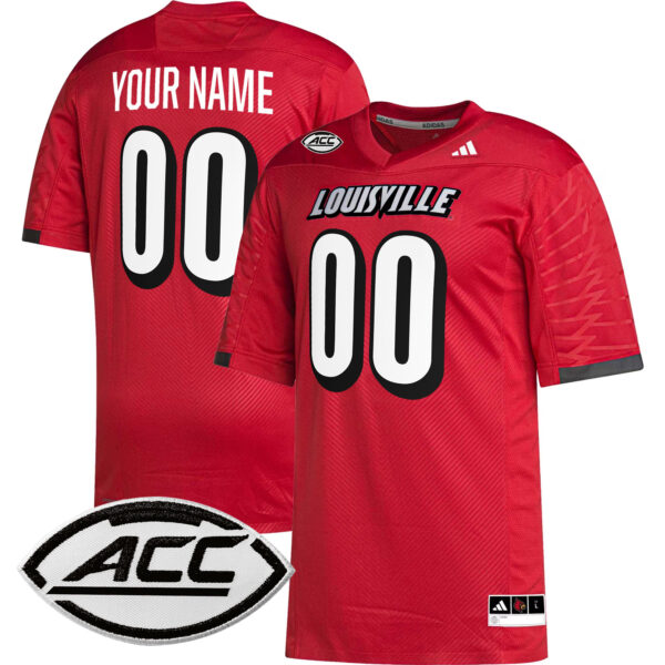 Custom Louisville Cardinals Football Cardinal Premier Strategy Stitched Jersey w/ ACC Patch