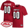 Custom Louisville Cardinals Football Red Game Stitched Jersey w/ ACC Patch