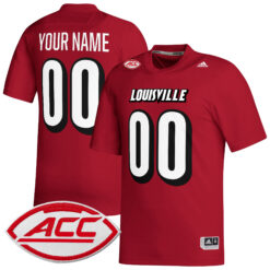 Custom Louisville Cardinals Football Red Game Stitched Jersey w/ ACC Patch