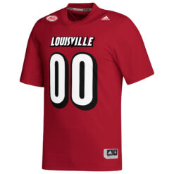 Alternative view of Custom Louisville Cardinals Football Red Game Stitched Jersey w/ ACC Patch