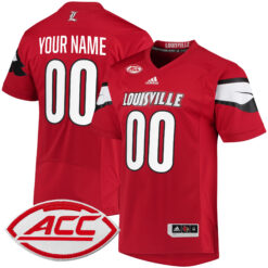 Custom Louisville Cardinals Football Red Premier Stitched Jersey w/ ACC Patch