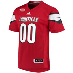 Alternative view of Custom Louisville Cardinals Football Red Premier Stitched Jersey w/ ACC Patch
