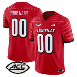 Custom Louisville Cardinals Football Red Limited Stitched Jersey w/ ACC Patch