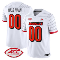 Custom Louisville Cardinals Football White Limited Stitched Jersey w/ ACC Patch