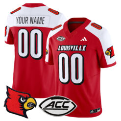 Custom Louisville Cardinals Football Red Alternate Limited Stitched Jersey w/ ACC Patch