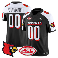 Custom Louisville Cardinals Football White Alternate Limited Stitched Jersey w/ ACC Patch