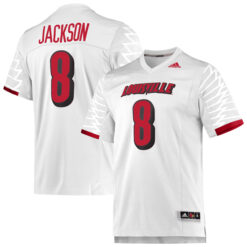Lamar Jackson Louisville Cardinals Football White Away Stitched Jersey