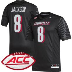 Lamar Jackson Louisville Cardinals Football Black Alternate Stitched Jersey w/ ACC Patch
