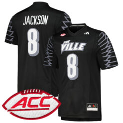 Lamar Jackson Louisville Cardinals Football Black Premier Stitched Jersey w/ ACC Patch