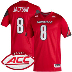 Lamar Jackson Louisville Cardinals Football Red Alumni Limited Stitched Jersey w/ ACC Patch
