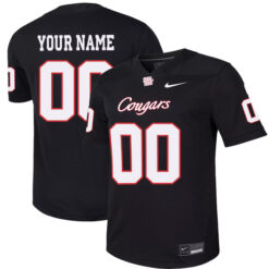 Custom Houston Cougars Football Black Alternate Stitched Jersey