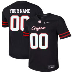 Custom Houston Cougars Football 2nd Black Alternate Stitched Jersey