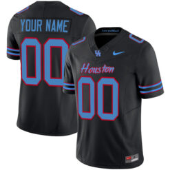 Custom Houston Cougars Football Black Oilers-inspired Stitched Jersey