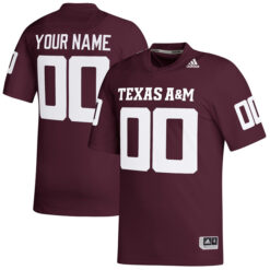 Custom Texas A&M Aggies Football Maroon Premier Stitched Jersey