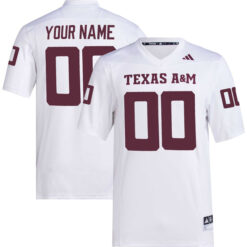 Custom Texas A&M Aggies Football White Premier Stitched Jersey