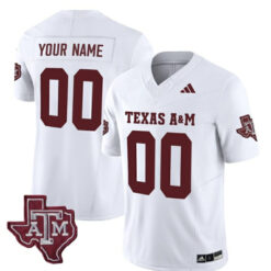 Custom Texas A&M Aggies Football White Vapor Limited Stitched Jersey