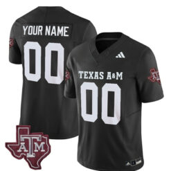 Custom Texas A&M Aggies Football Black Vapor Limited Stitched Jersey