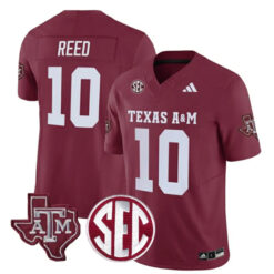 Marcel Reed Texas A&M Aggies Football Maroon Home Stitched Jersey w/ SEC Patch