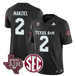 Johnny Manziel Texas A&M Aggies Football Black Alternate Stitched Jersey w/ SEC Patch