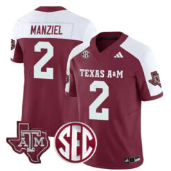 Johnny Manziel Texas A&M Aggies Football Alternate Maroon Stitched Jersey w/ SEC Patch
