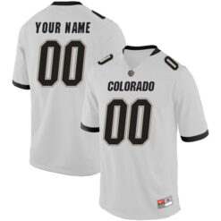 Custom Colorado Buffaloes Football White Away Stitched Jersey