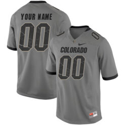 Custom Colorado Buffaloes Football Grey Alternate Stitched Jersey
