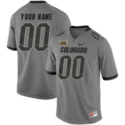 Custom Colorado Buffaloes Football Grey Alternate Stitched Jersey w/ XII Patch