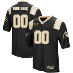 Custom Colorado Buffaloes Football Colosseum Black Foos Ball Stitched Jersey w/ XII Patch