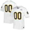 Custom Notre Dame Fighting Irish Football White Away Stitched Jersey