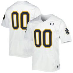 Custom Notre Dame Fighting Irish Football White Away Stitched Jersey
