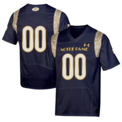 Custom Notre Dame Fighting Irish Football Navy Gold Stitched Jersey