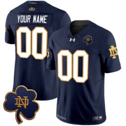 Custom Notre Dame Fighting Irish Football Navy Stitched Jersey